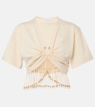 Embellished cotton jersey crop top | Rabanne
