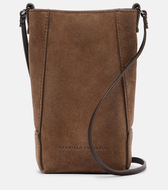 Duo Mini Monili suede phone pouch | Brunello Cucinelli