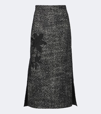 Embroidered wool-blend midi skirt | Erdem