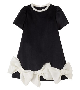 Bow-detail velvet dress | Patachou