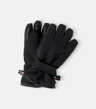 Leather-trimmed ski gloves | Moncler Grenoble Enfant