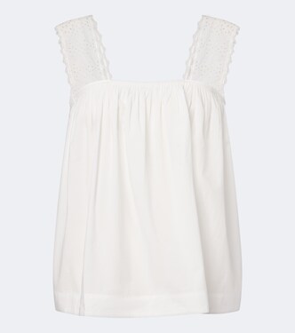 Besticktes Top Harriet aus Baumwollpopeline | Posse