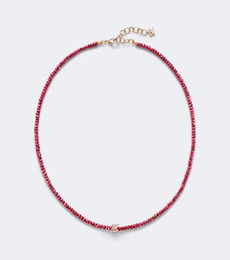 Halskette Infinite aus 18kt Roségold mit Diamanten und Rubinen | Suzanne Kalan