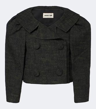 Cropped double-breasted tweed jacket | Shushu/Tong