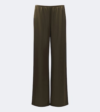Barb satin wide-leg pants | Leset