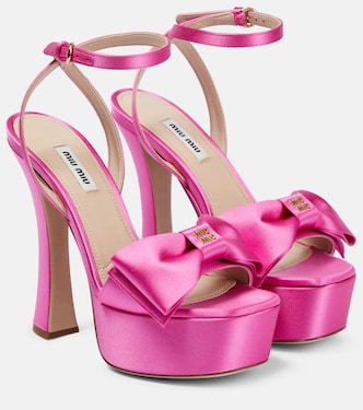 Satin platform sandals | Miu Miu