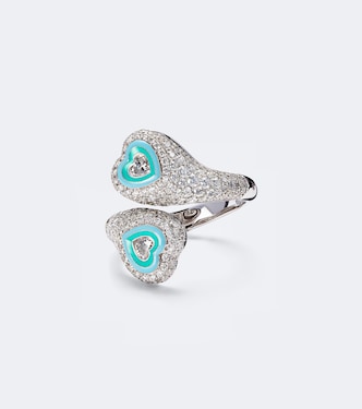 Bague Gemini Heart en or blanc 18 ct et diamants | Kamyen