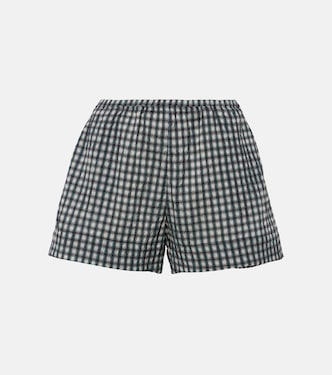 Checked seersucker shorts | Ganni