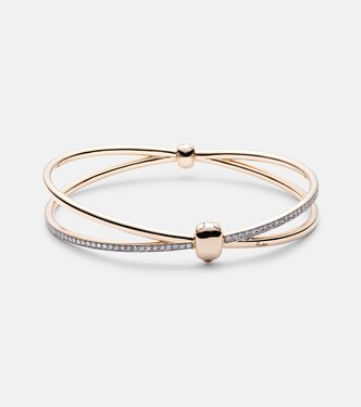 Pomellato Together 18kt rose gold bangle with white diamonds | Pomellato