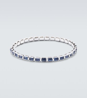 18kt white gold bracelet with sapphires and diamonds | Shay Jewelry