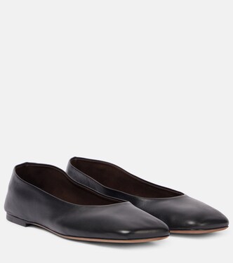 Square leather ballet flats | The Row