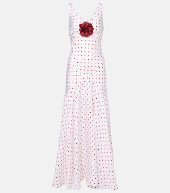 Robe longue en soie à pois et fleurs | Rodarte