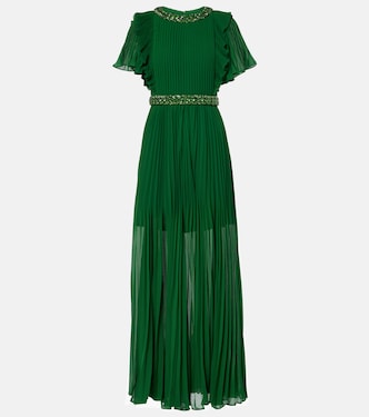 Crystal-embellished ruffled gown | Self-Portrait