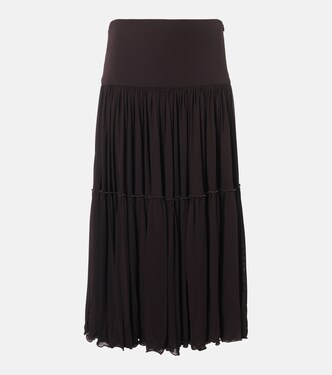 Pleated georgette midi skirt | Jil Sander