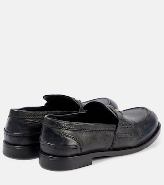 Leather penny loafers in black - Miu Miu | Mytheresa