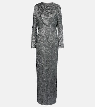 Sequined draped maxi dress | Erdem