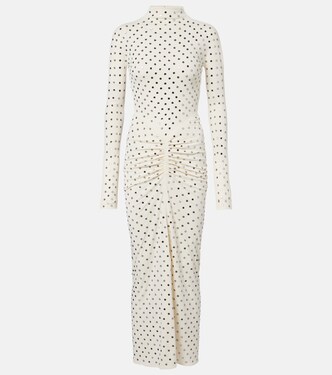 Embellished gathered jersey maxi dress | Alaïa