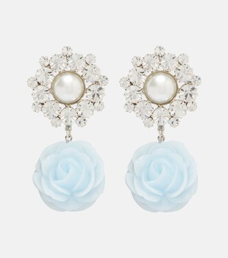 Floral-appliqué embellished drop earrings | Magda Butrym
