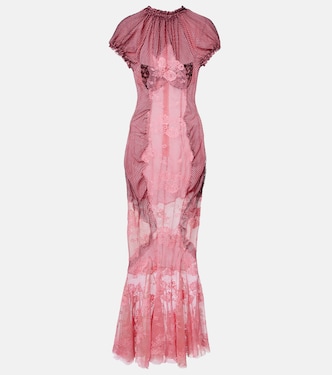 Maxikleid aus Mesh und Spitze | The Attico