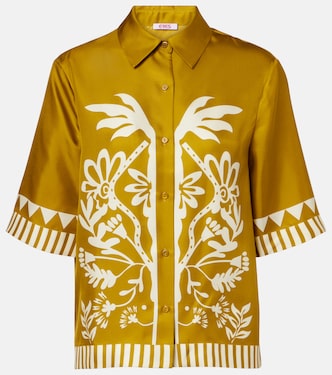 Bedrucktes Hemd Émeraude aus Seiden-Twill | Eres