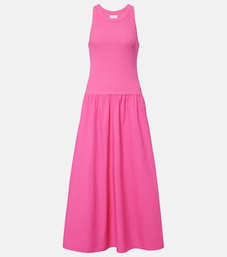 Romilly cotton-blend midi dress | Velvet