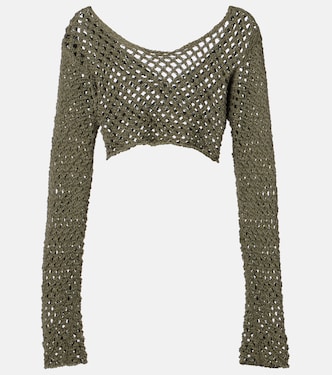 Magen crochet cotton-blend crop top | Bananhot