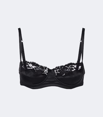 Lace-trimmed silk-blend satin bra | Dolce&Gabbana