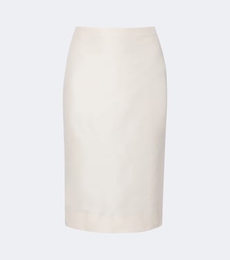 Falda tubo de faya de seda | Gucci