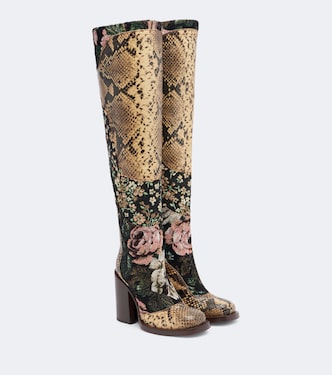 Cuissardes en cuir patchwork | Dries Van Noten