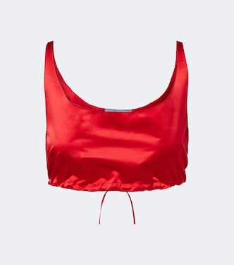 Cropped-Top aus Seiden-Duchesse | Prada