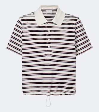 Sophie Cropped striped piqué polo shirt | The Upside