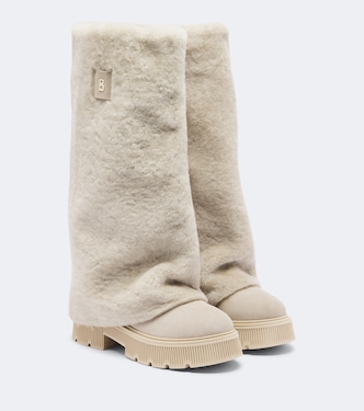 Turin shearling and suede knee-high boots | Bogner
