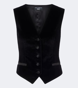 Cotton and silk-blend velvet vest | Dolce&Gabbana