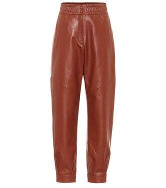 Pantalon tapered Chilling à taille haute en cuir | Common Leisure