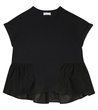 Mesh and cotton T-shirt | Brunello Cucinelli Kids