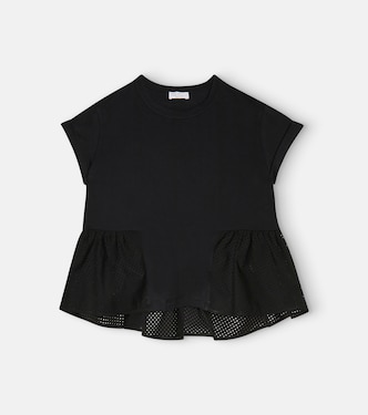 Mesh and cotton T-shirt | Brunello Cucinelli Kids