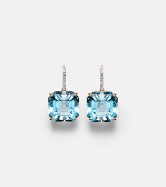 Boucles d'oreilles en or 14 ct, diamants et topaze | Mateo