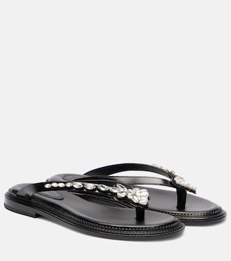 Embellished leather thong sandals | Simone Rocha