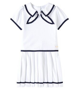 Bow-detail pleated cotton dress | Patachou