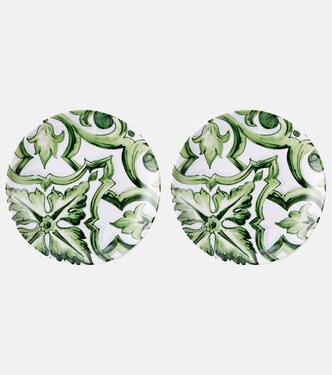 Majolica set of 2 porcelain dessert plates | Dolce&Gabbana Casa