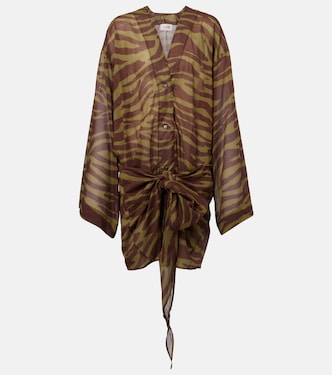 Zebra-print cotton muslin minidress | The Attico