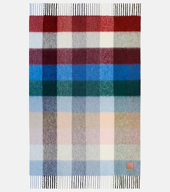 Checked alpaca and wool-blend blanket | Loewe