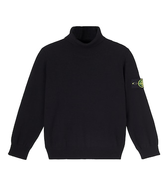 Compass virgin wool turtleneck sweater | Stone Island Junior