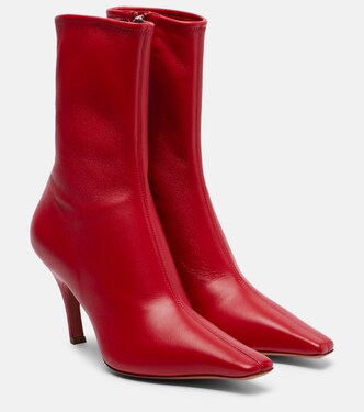 Jamie 80 leather ankle boots | Amina Muaddi