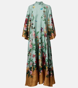 Magnifico floral silk twill maxi dress | La DoubleJ