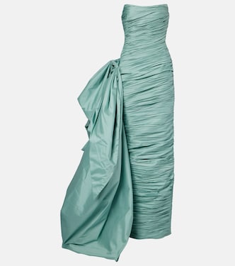 Draped pleated taffeta bustier gown | Marmar Halim