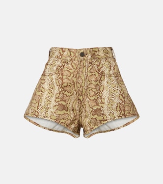 Boa snake-print denim shorts | Alémais