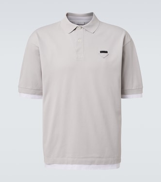 Layered cotton piqué polo shirt | Prada