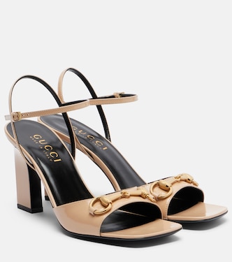 Signora Horsebit leather slingback sandals | Gucci