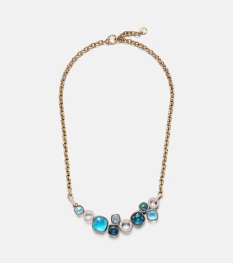 Nudo 18kt white and rose gold necklace with topaz and diamonds | Pomellato